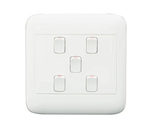 ONESTO ORACLE ON4052 4X4 5 LEVER 2 WAY SWITCH WHITE - Onesto - Standard Lighting (Pty) Ltd