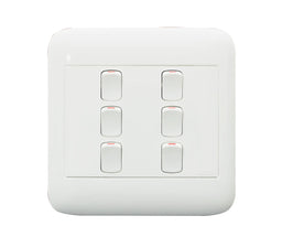 ONESTO ORACLE ON4062 4X4 6 LEVER 2 WAY SWITCH WHITE - Onesto - Standard Lighting (Pty) Ltd