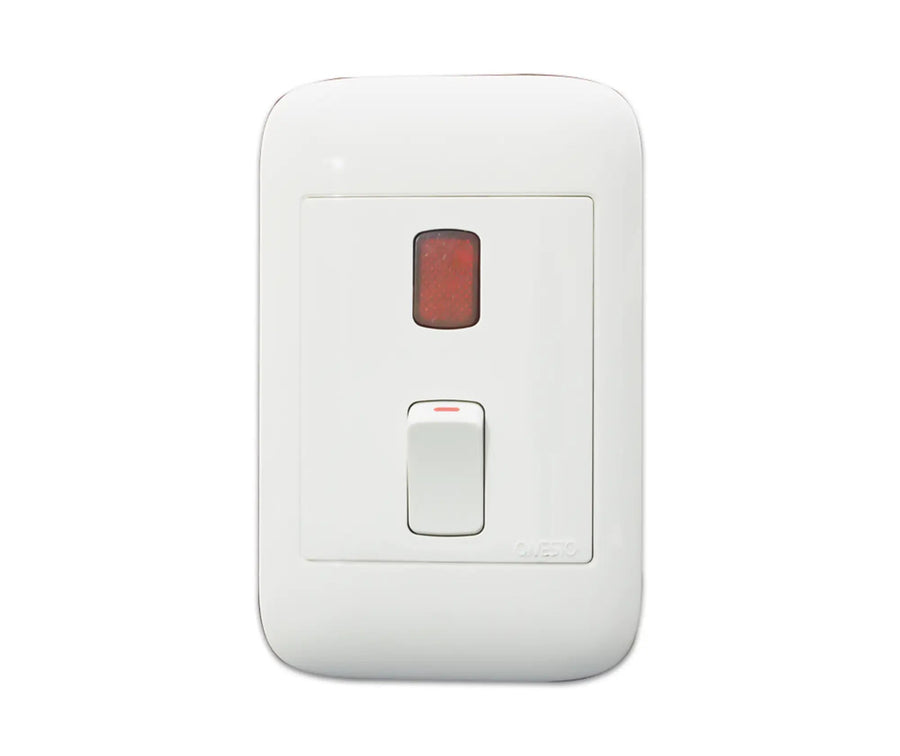 ONESTO ORACLE ONT2007 2X4 2 POLE 20A SWITCH + INDICATOR - Onesto - Standard Lighting (Pty) Ltd