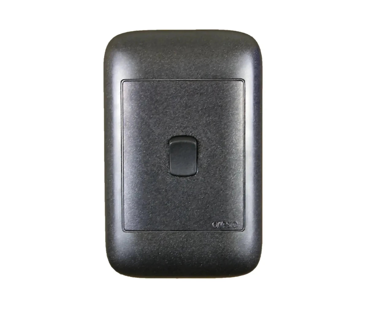 Oracle 2x4 1 Lever Switch, Black - ONESTO - Standard Lighting