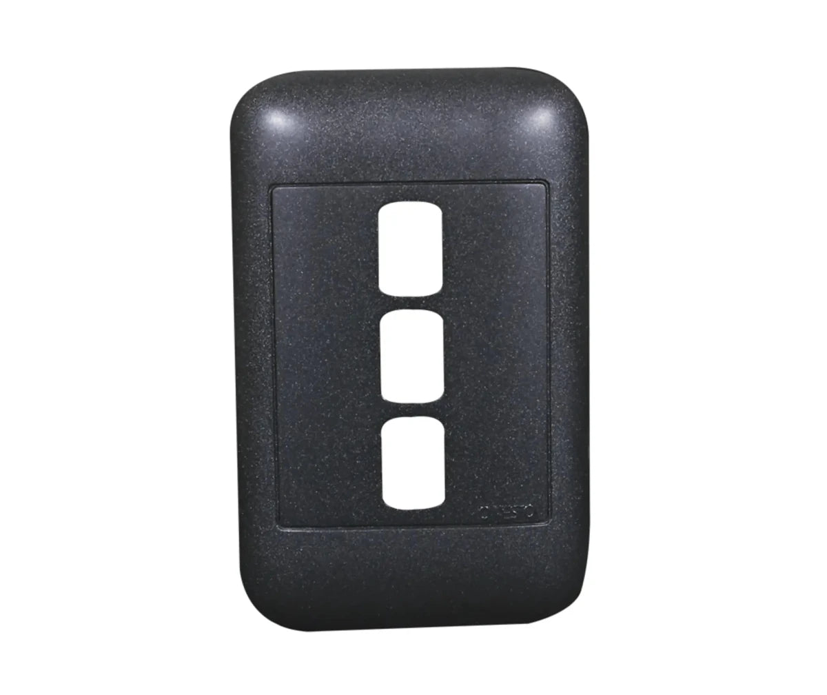 Oracle 2x4 3 Lever Yoke & Surround, Black - ONESTO - Standard Lighting