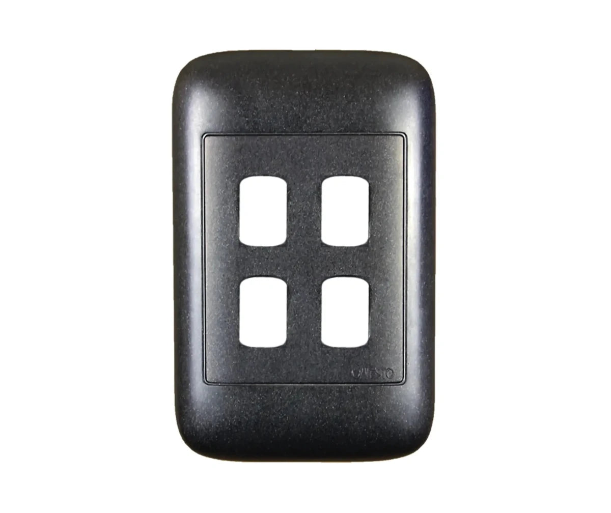 Oracle 2x4 4 Lever Yoke & Surround, Black - ONESTO - Standard Lighting