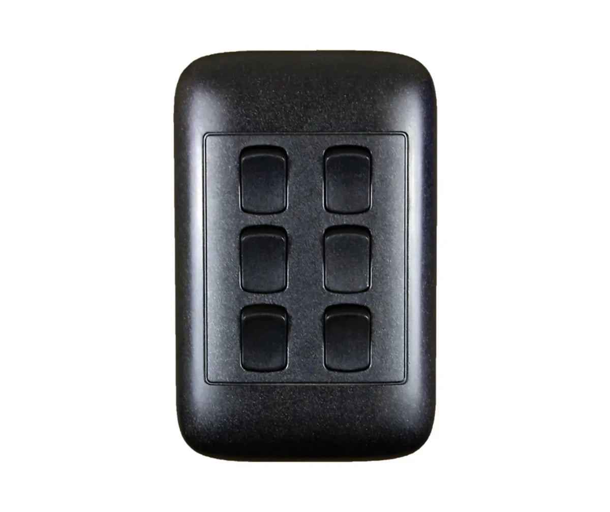 Oracle 2x4 6 Lever 1 Way Switch, Black - ONESTO - Standard Lighting