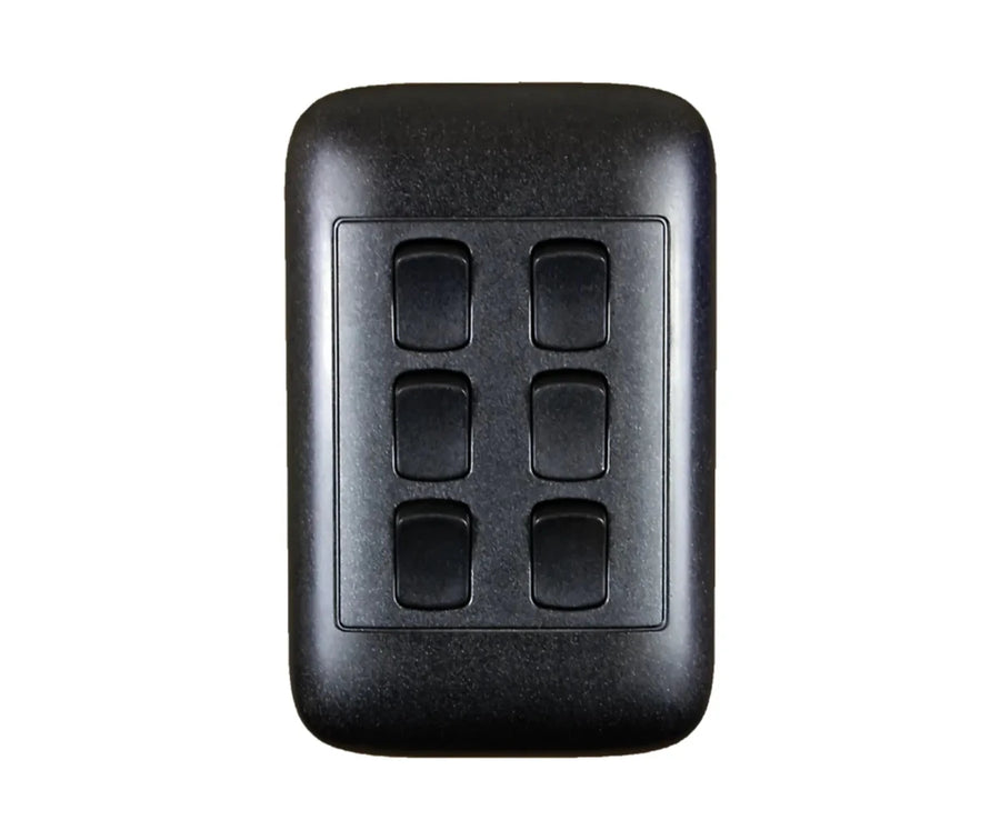 Oracle 2x4 6 Lever 1 Way Switch, Black - ONESTO - Standard Lighting