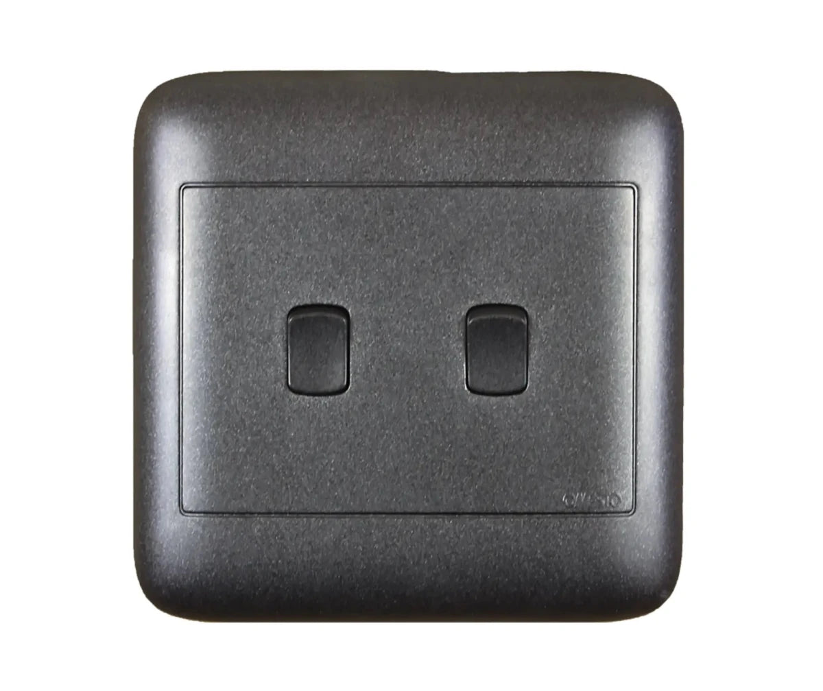 Oracle 4x4 2 Lever 1 Way Switch, Black - ONESTO - Standard Lighting