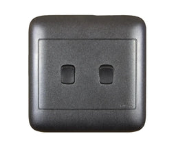 Oracle 4x4 2 Lever 1 Way Switch, Black - ONESTO - Standard Lighting