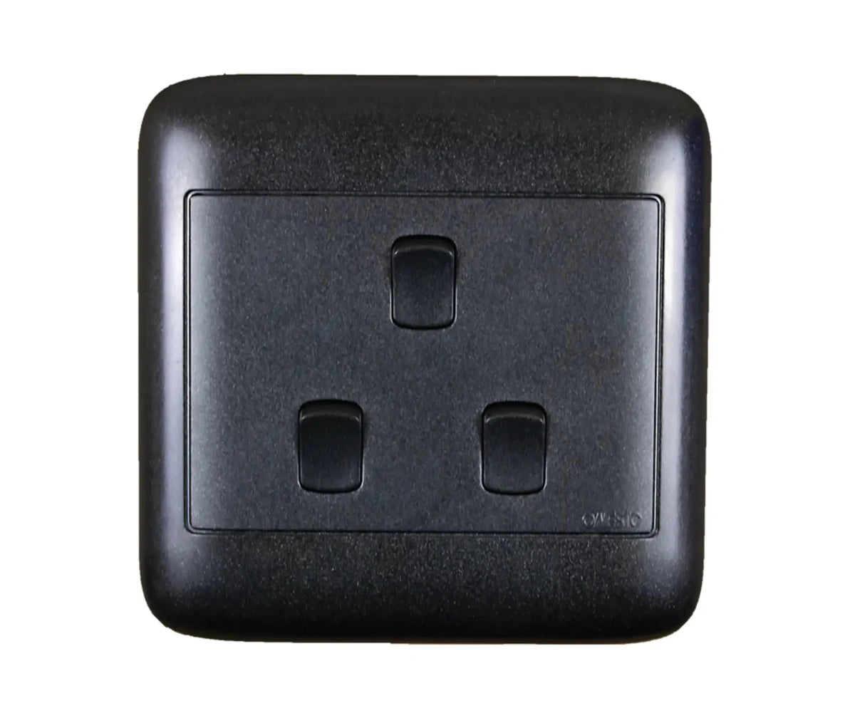 Oracle 4x4 3 Lever 1 Way Switch, Black - ONESTO - Standard Lighting