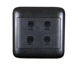 Oracle 4x4 4 Lever 1 Way Switch, Black - ONESTO - Standard Lighting