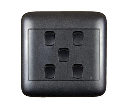 Oracle 4x4 5 Lever 1 Way Switch, Black - ONESTO - Standard Lighting