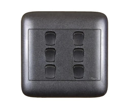 Oracle 4x4 6 Lever 1 Way Switch, Black - ONESTO - Standard Lighting