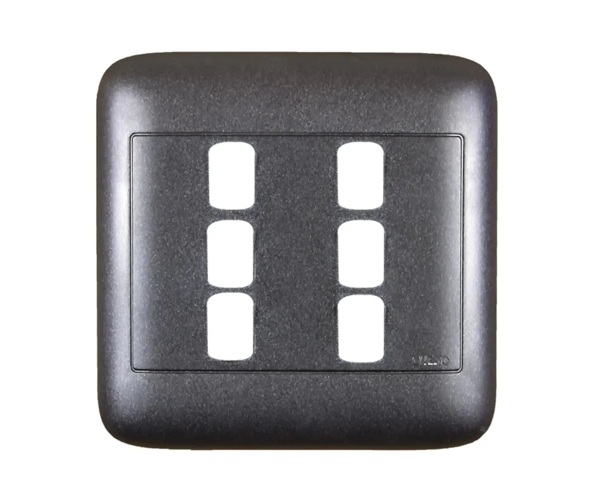 Oracle 4x4 6 Lever Yoke & Surround, Black - ONESTO - Standard Lighting