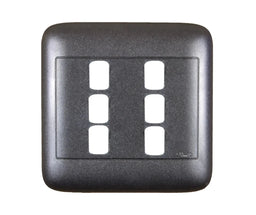 Oracle 4x4 6 Lever Yoke & Surround, Black - ONESTO - Standard Lighting