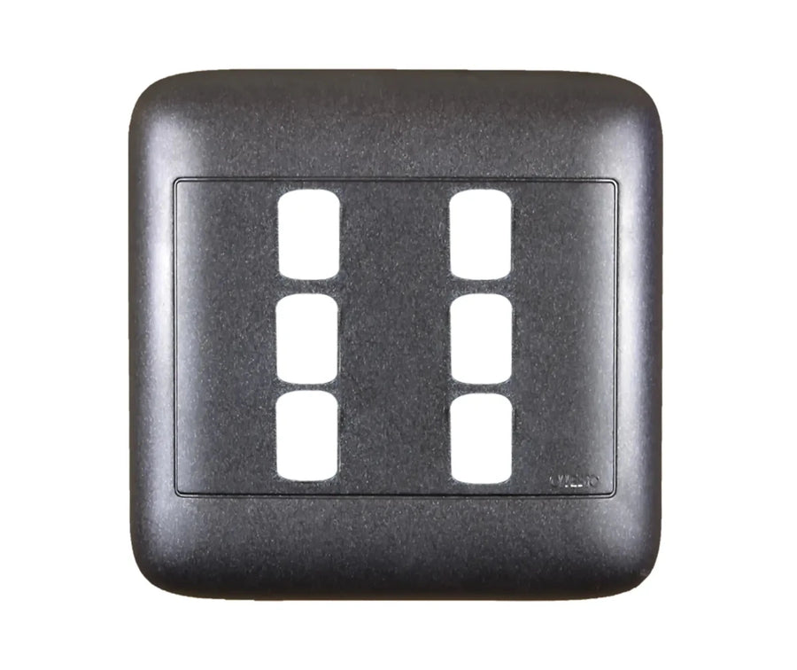 Oracle 4x4 6 Lever Yoke & Surround, Black - ONESTO - Standard Lighting