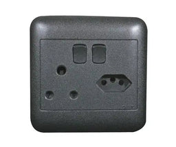 Oracle 4x4 Single + New ZA Switched Socket, Black - ONESTO - Standard Lighting