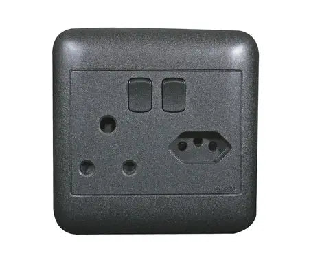 Oracle 4x4 Single + New ZA Switched Socket, Black - ONESTO - Standard Lighting