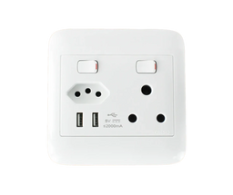 Oracle 4x4 Single Switched Socket + 1 x New ZA Socket + 2 x USB A - ONESTO - Standard Lighting