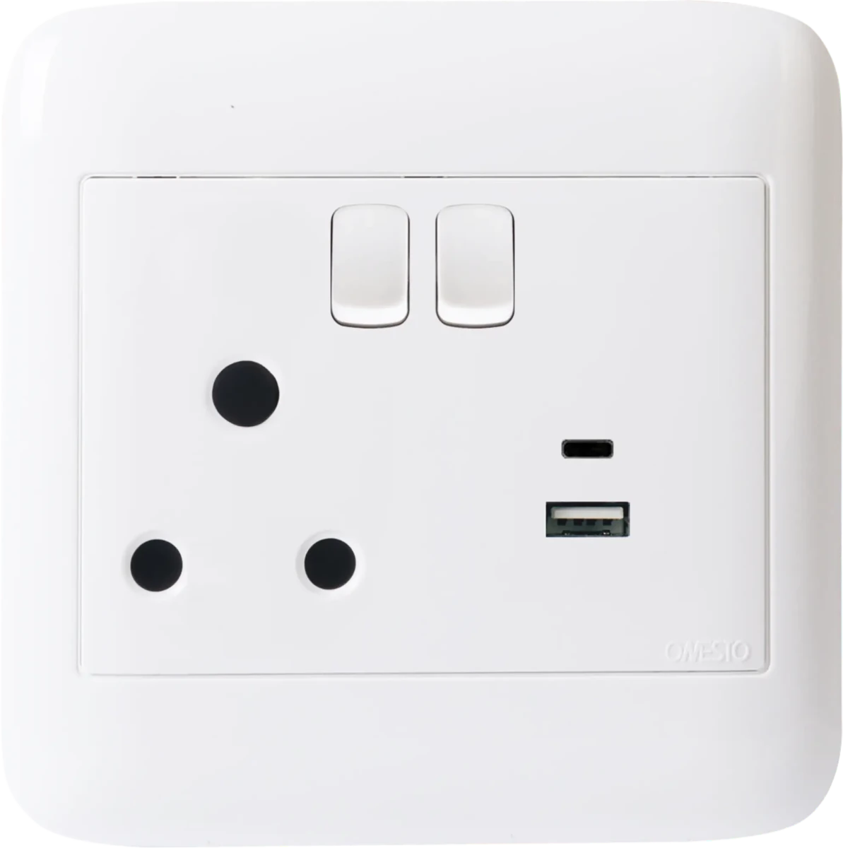 Oracle 4x4 Single Switched Socket + 1 x USB A + 1 x USB C - ONESTO - Standard Lighting