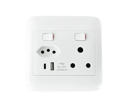 Oracle 4x4 Single Switched Socket + 1 x ZA Socket + 1 x USB A + 1 x USB C - ONESTO - Standard Lighting