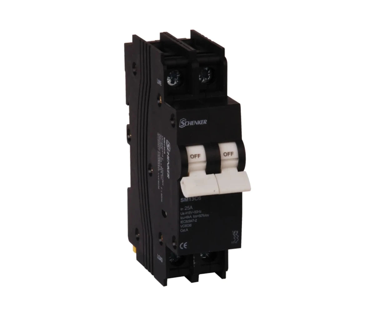 Schenker 2 Pole 3kA Mini Rail Circuit Breaker - SCHENKER - Standard Lighting