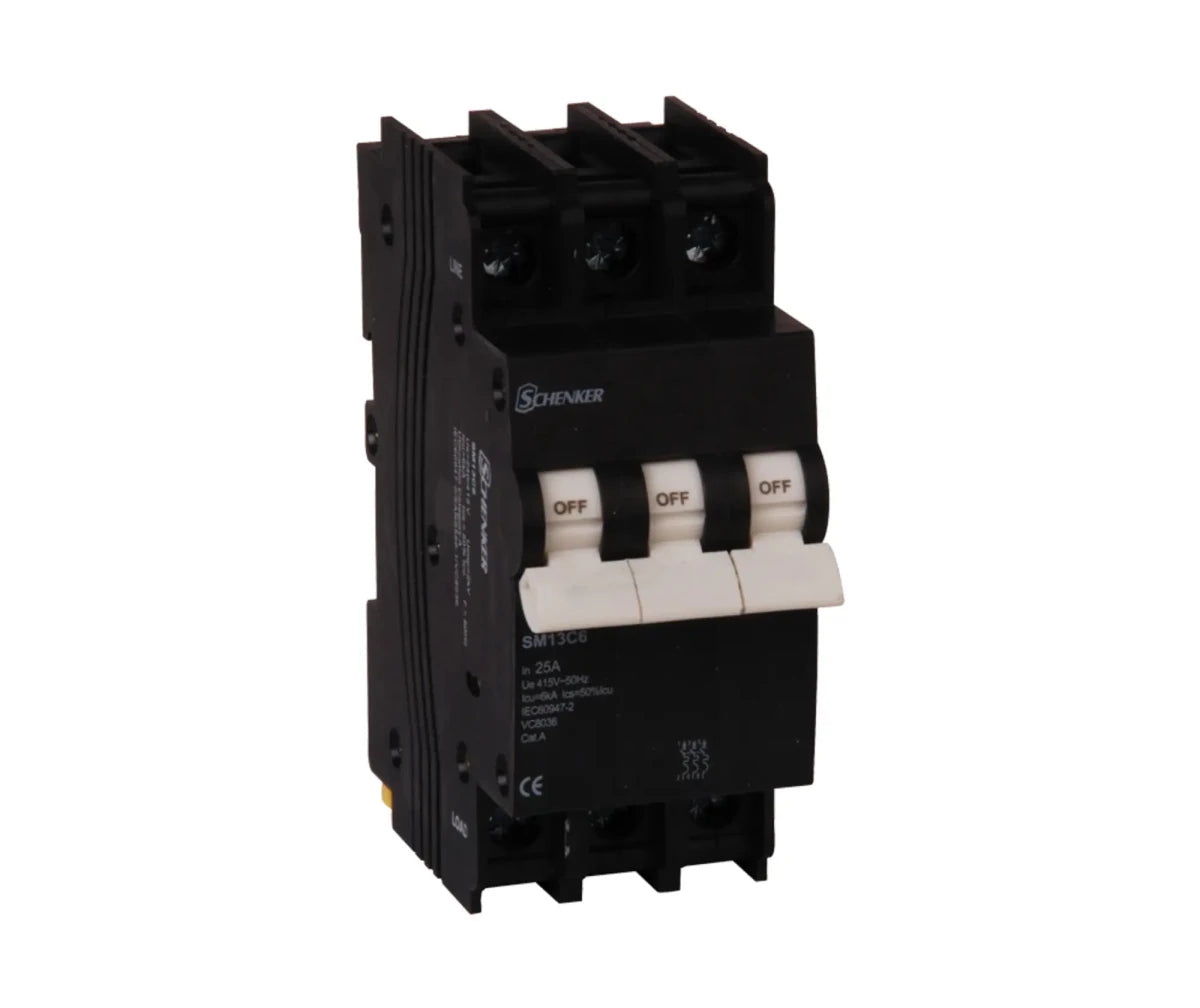 Schenker 3 Pole 6kA Mini Rail Circuit Breaker - SCHENKER - Standard Lighting