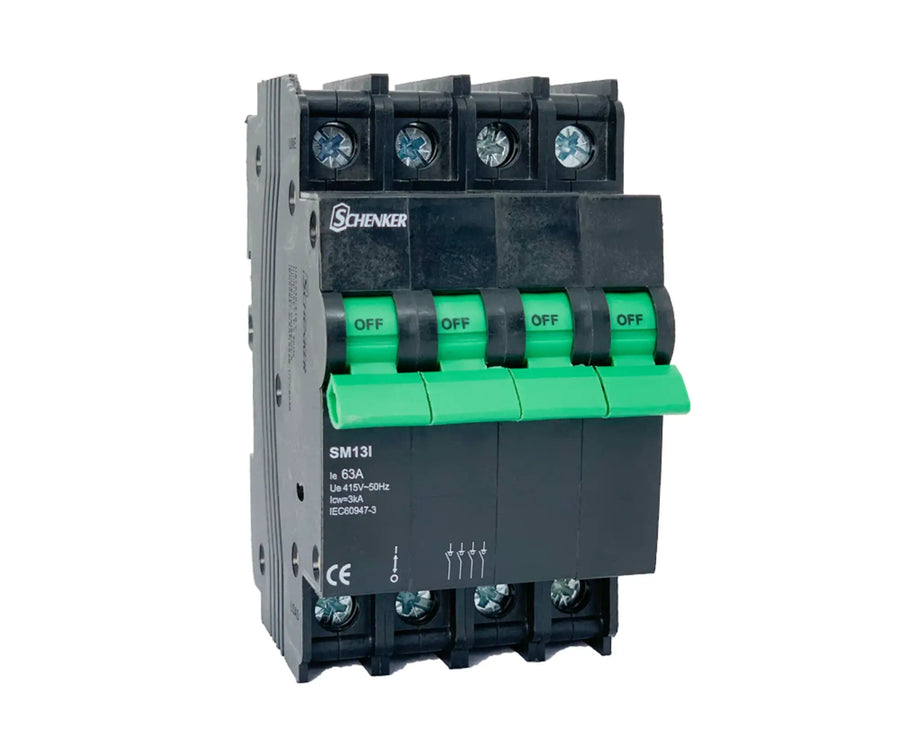 SCHENKER SMI13 - 463 3 POLE 63A 13MM ISOLATOR - Schenker - Standard Lighting