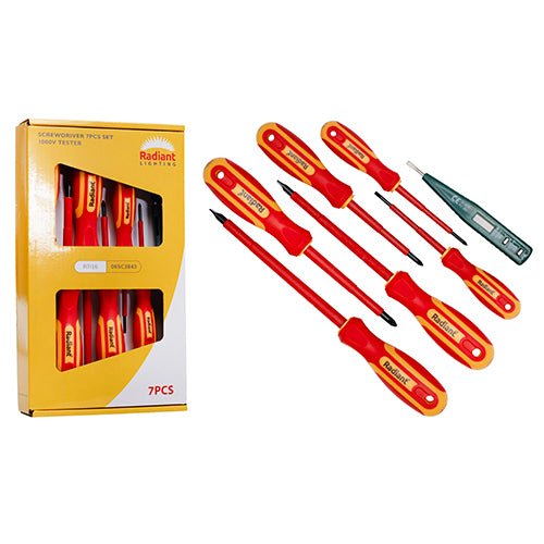 SCREWDRIVER 7PC SET INSULATION & TESTER 1000V - Standard Lighting (Pty) Ltd