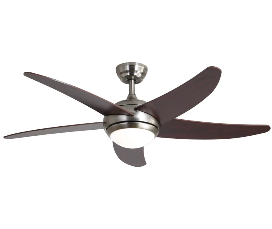 Silenta Mahogany 5 Blade Ceiling Fan With 18W LED Light - O - Lite - Standard Lighting (Pty) Ltd