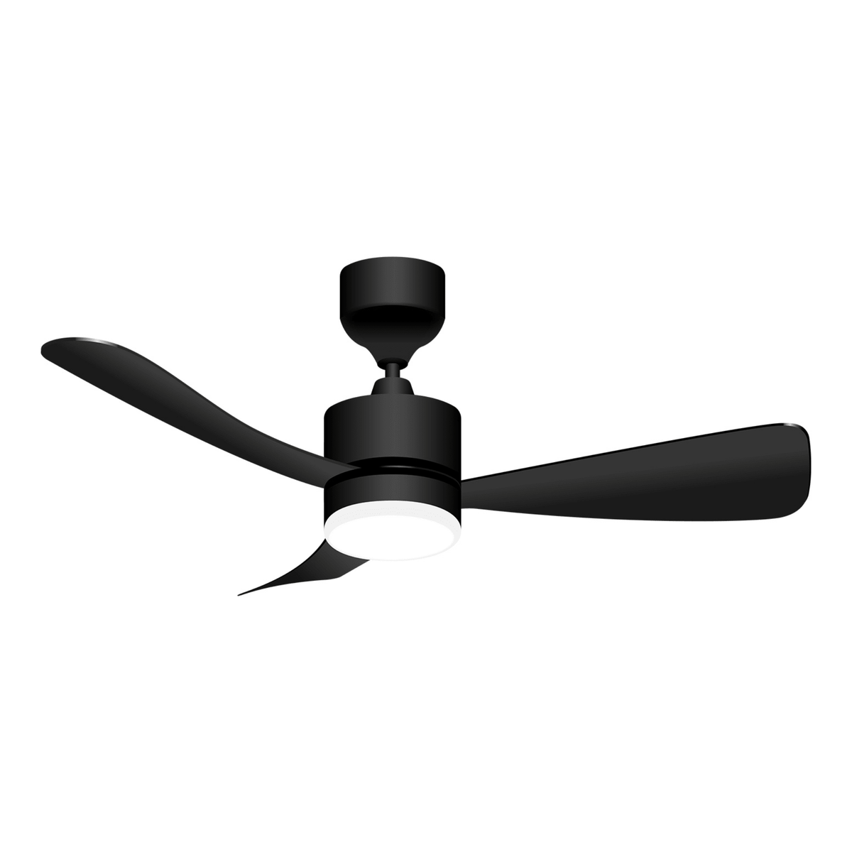 Sirocco 3 Blade Ceiling Fan With LED Light - Black - ILLUMIN8 - Standard Lighting
