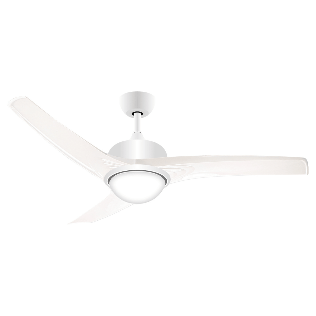 Sirocco 3 Blade Ceiling Fan With LED Light - White - ILLUMIN8 - Standard Lighting