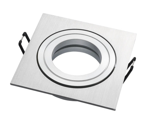 Square Adjustable Downlight Fitting Aluminum Satin Nickel - O - Lite - Standard Lighting (Pty) Ltd