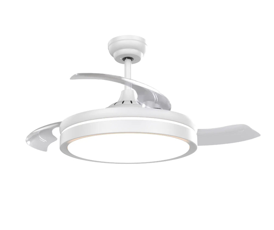 White Aquila Dual Circulation 55W LED 3 Blade Ceiling Fan - O - Lite - Standard Lighting (Pty) Ltd